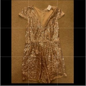 Large Brand new Rose gold romper